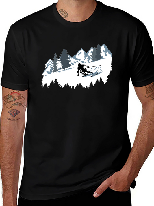 Skiing T-Shirt - Mountain Adventure Tee