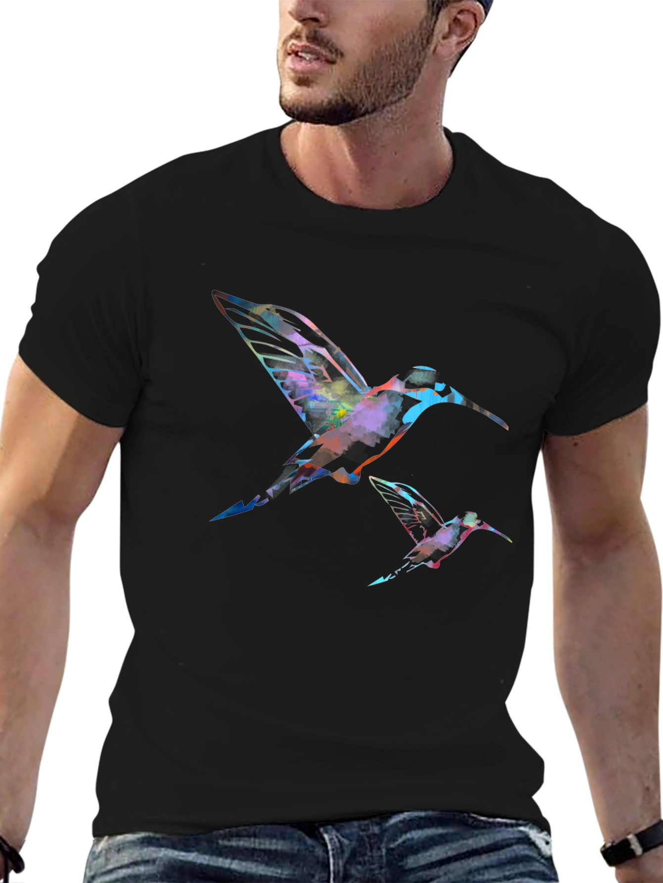 Hummingbird Graphic Black T-Shirt