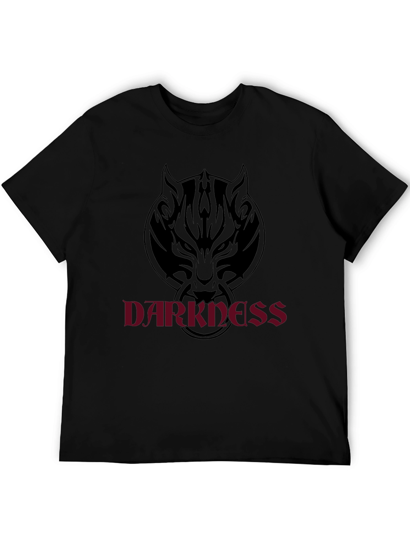 Darkness Wolf Graphic Black T-Shirt