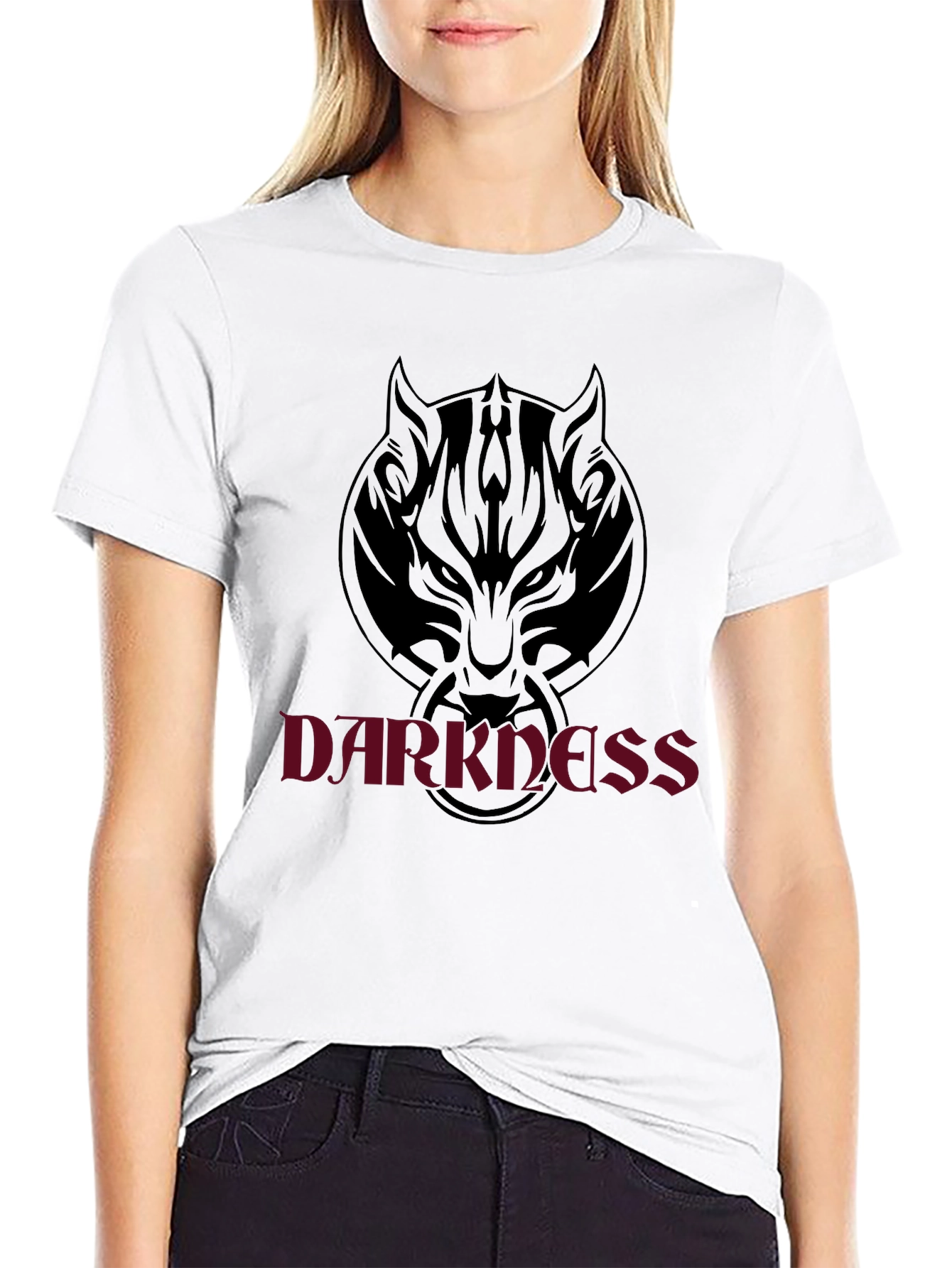 Darkness Wolf Graphic Black T-Shirt