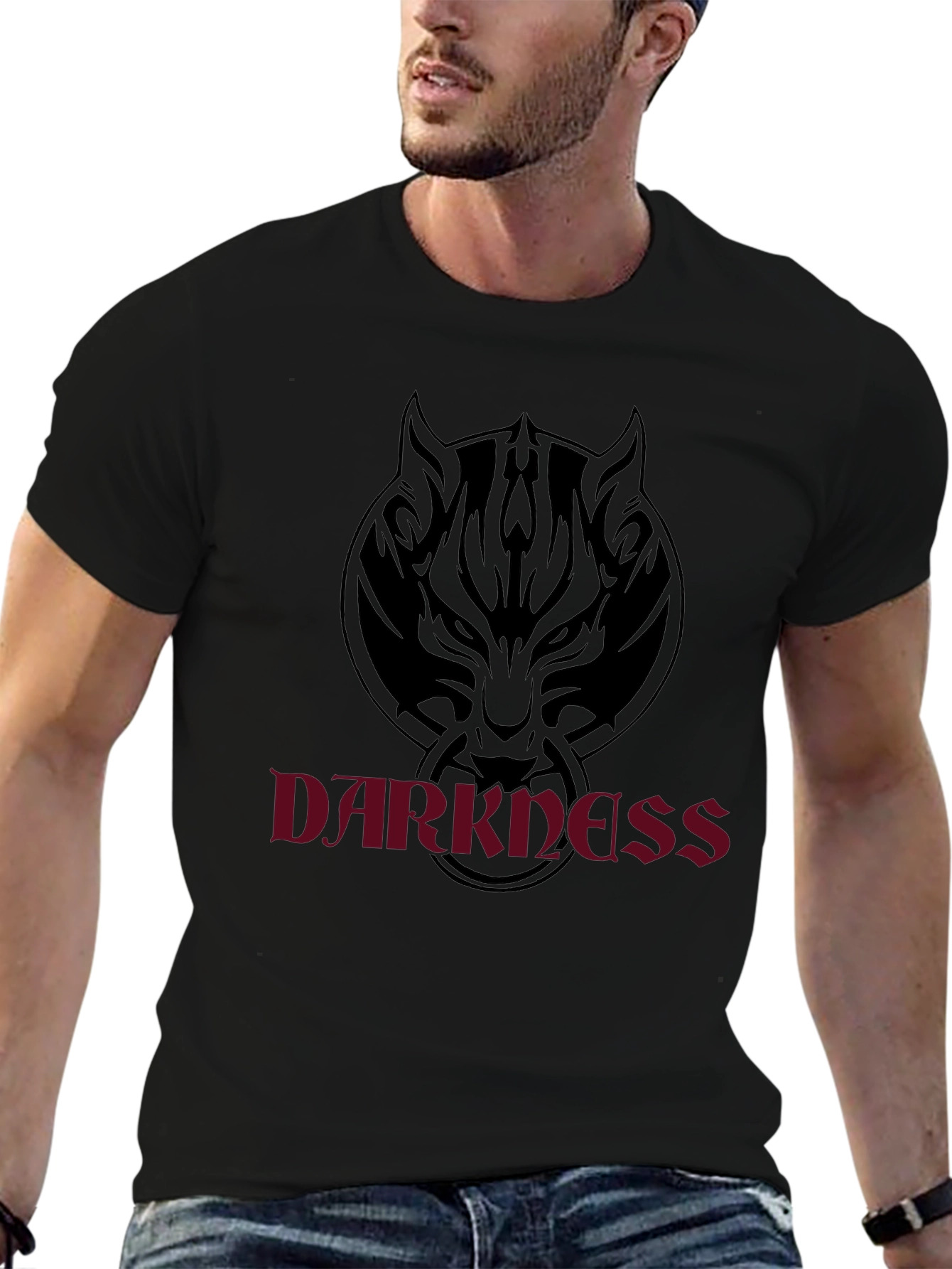 Darkness Wolf Graphic Black T-Shirt