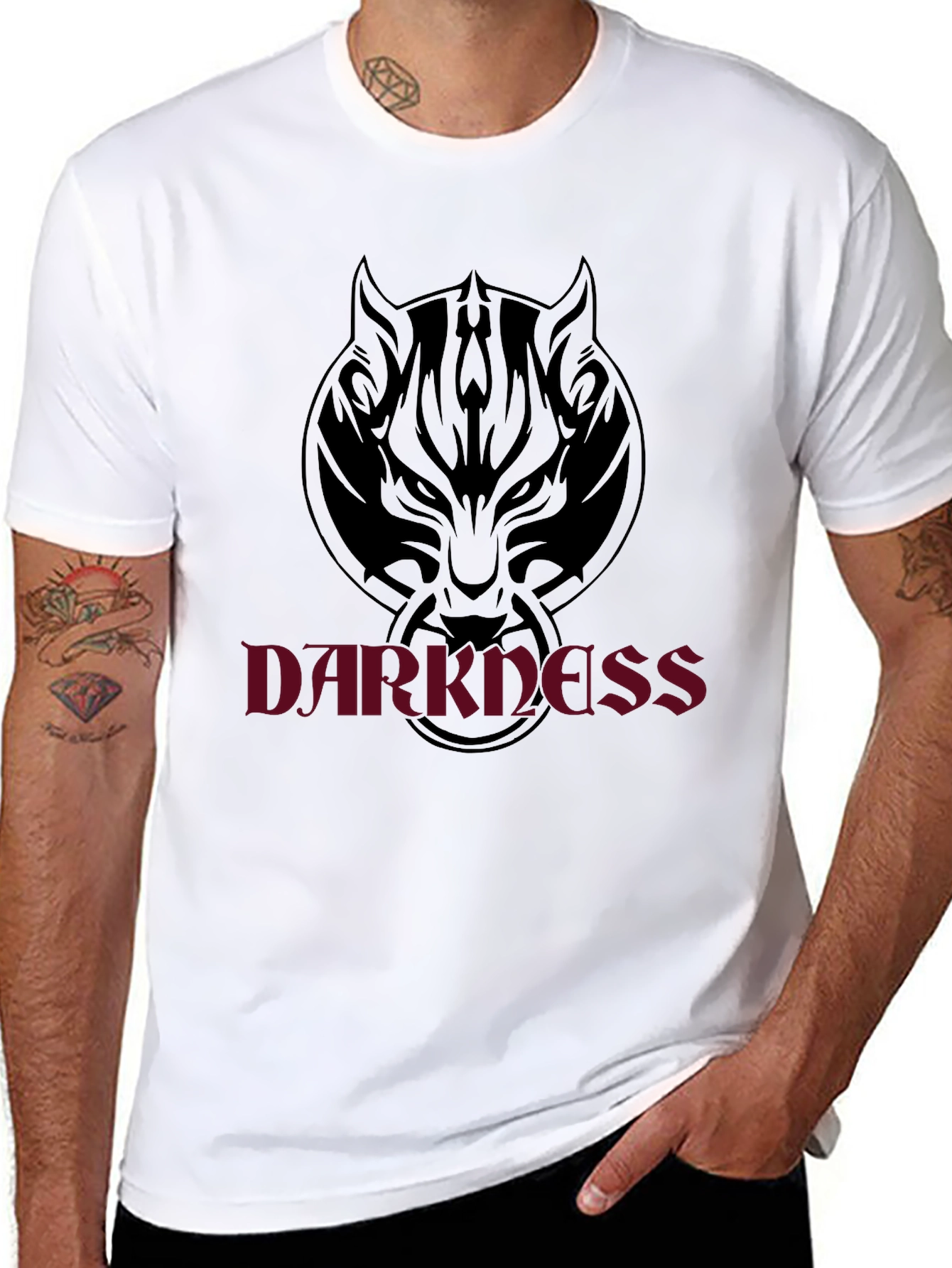Darkness Wolf Graphic Black T-Shirt