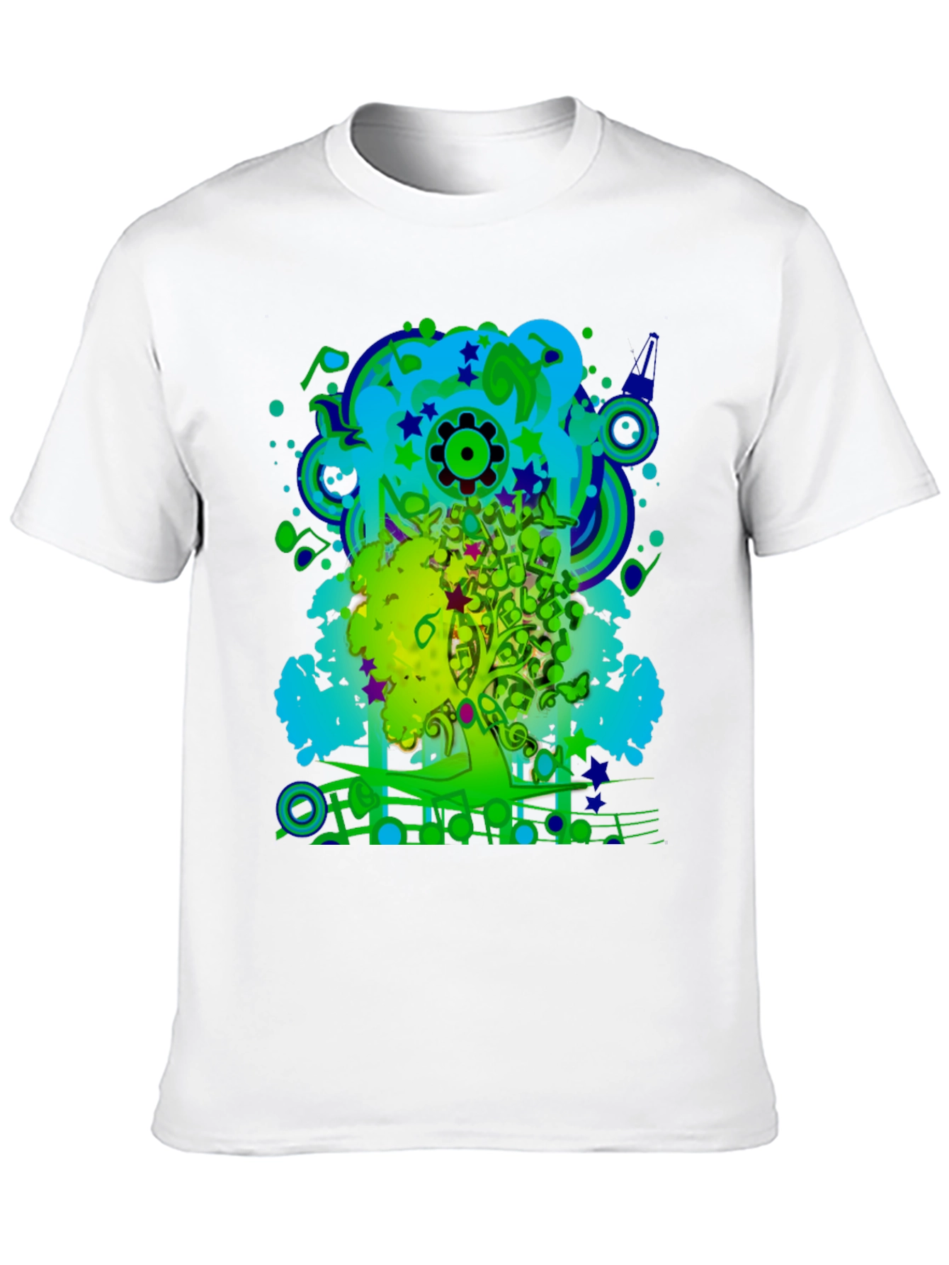 Abstract Music Art Tree Graphic T-Shirt