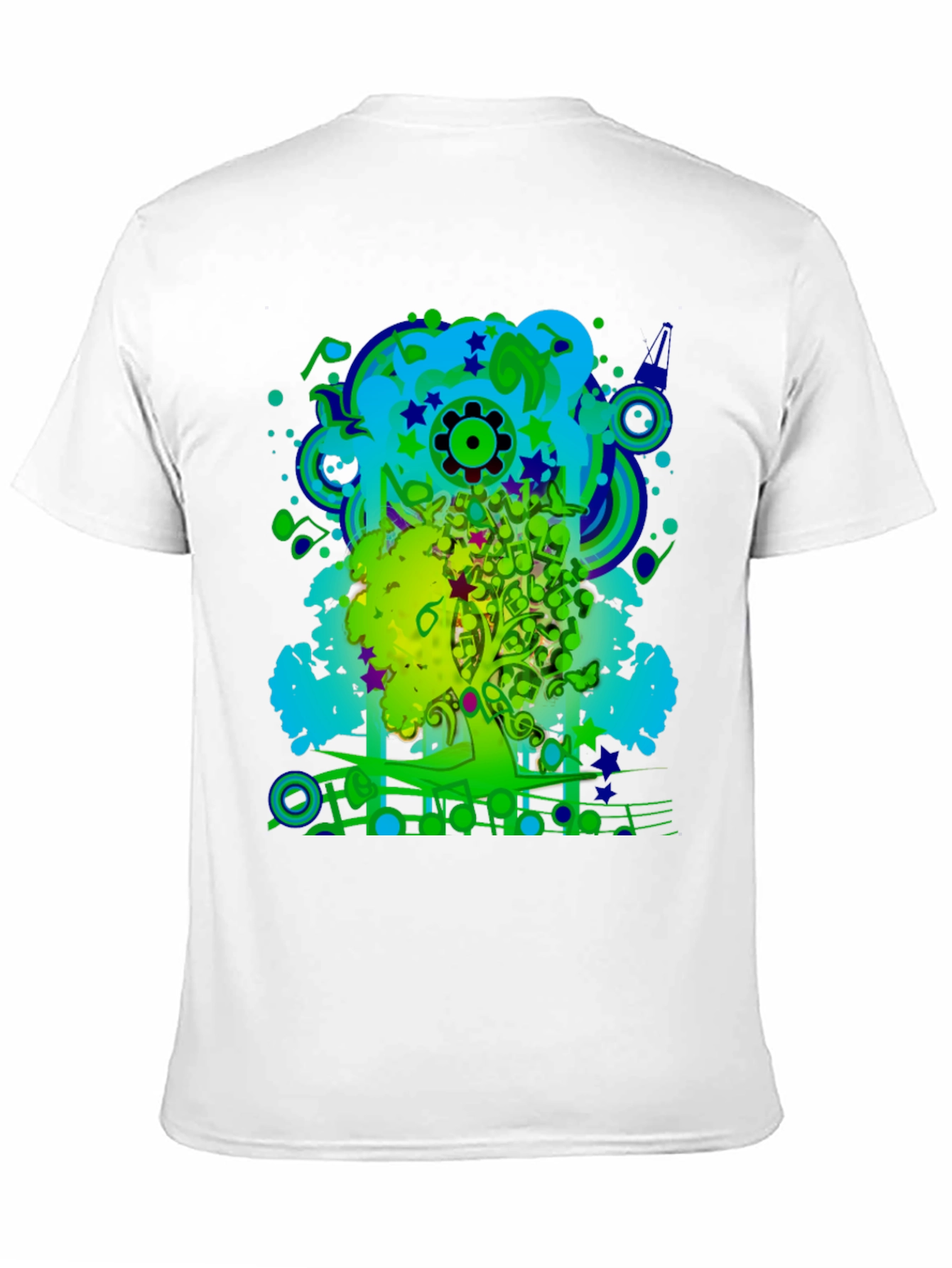 Abstract Music Art Tree Graphic T-Shirt
