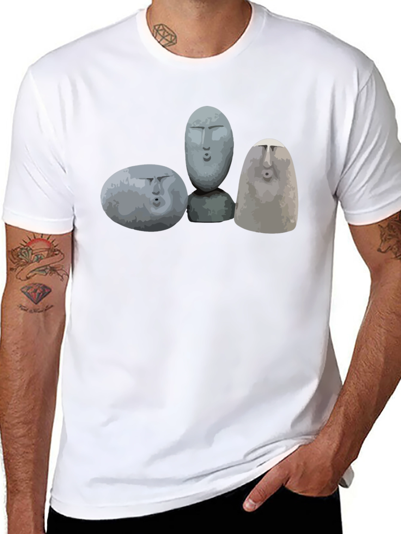 Moai Rock Head Graphic Tee