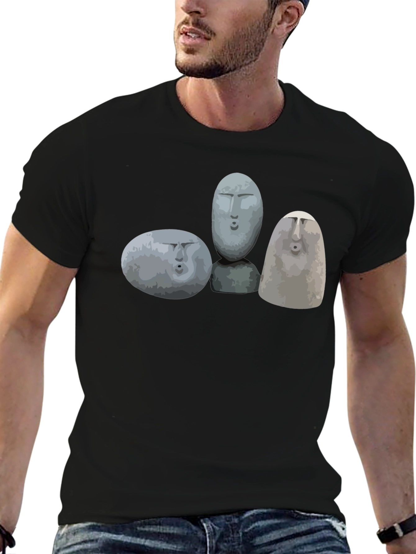 Moai Rock Head Graphic Tee