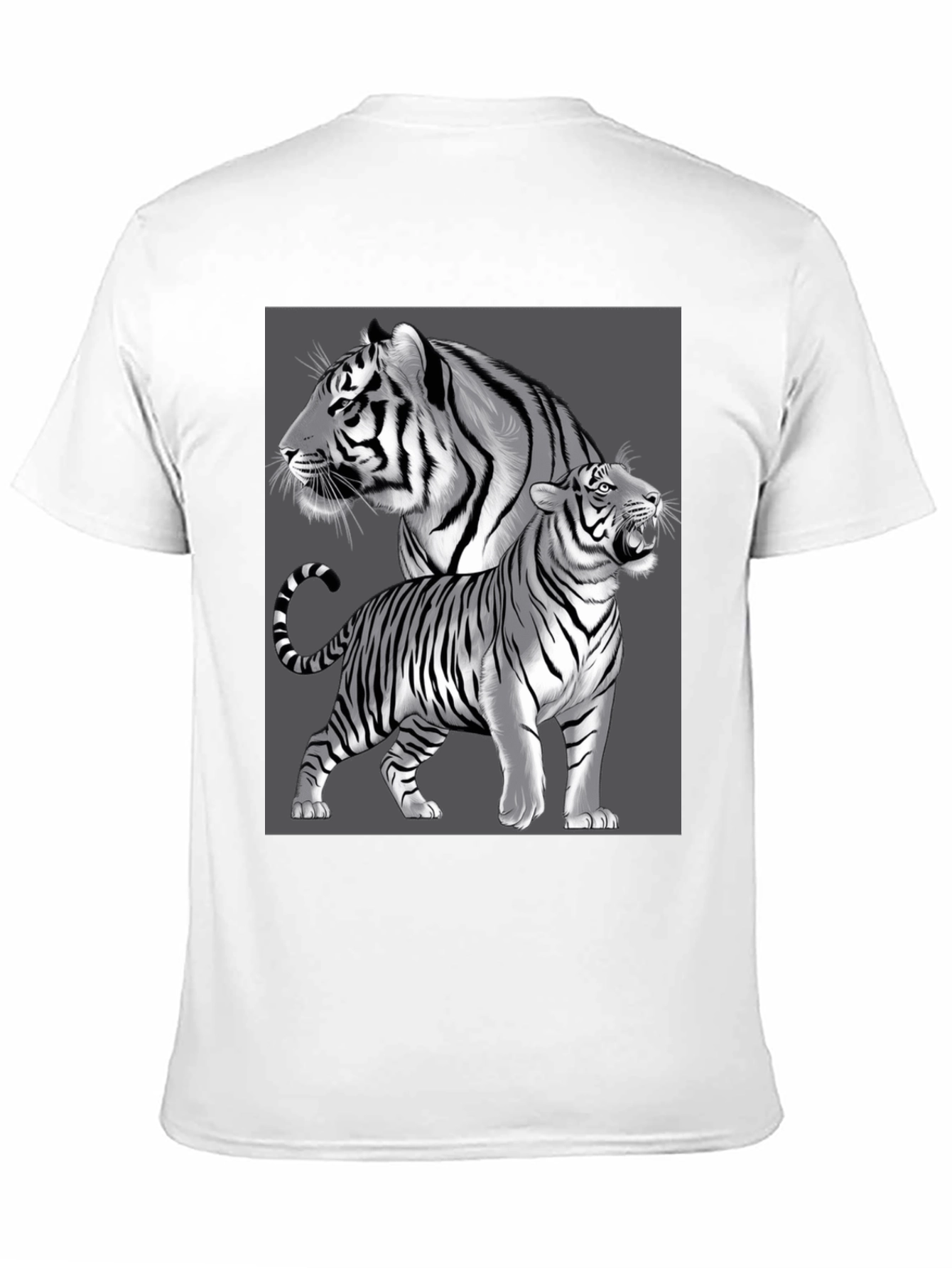 Tiger Graphic Tee - Black Crew Neck