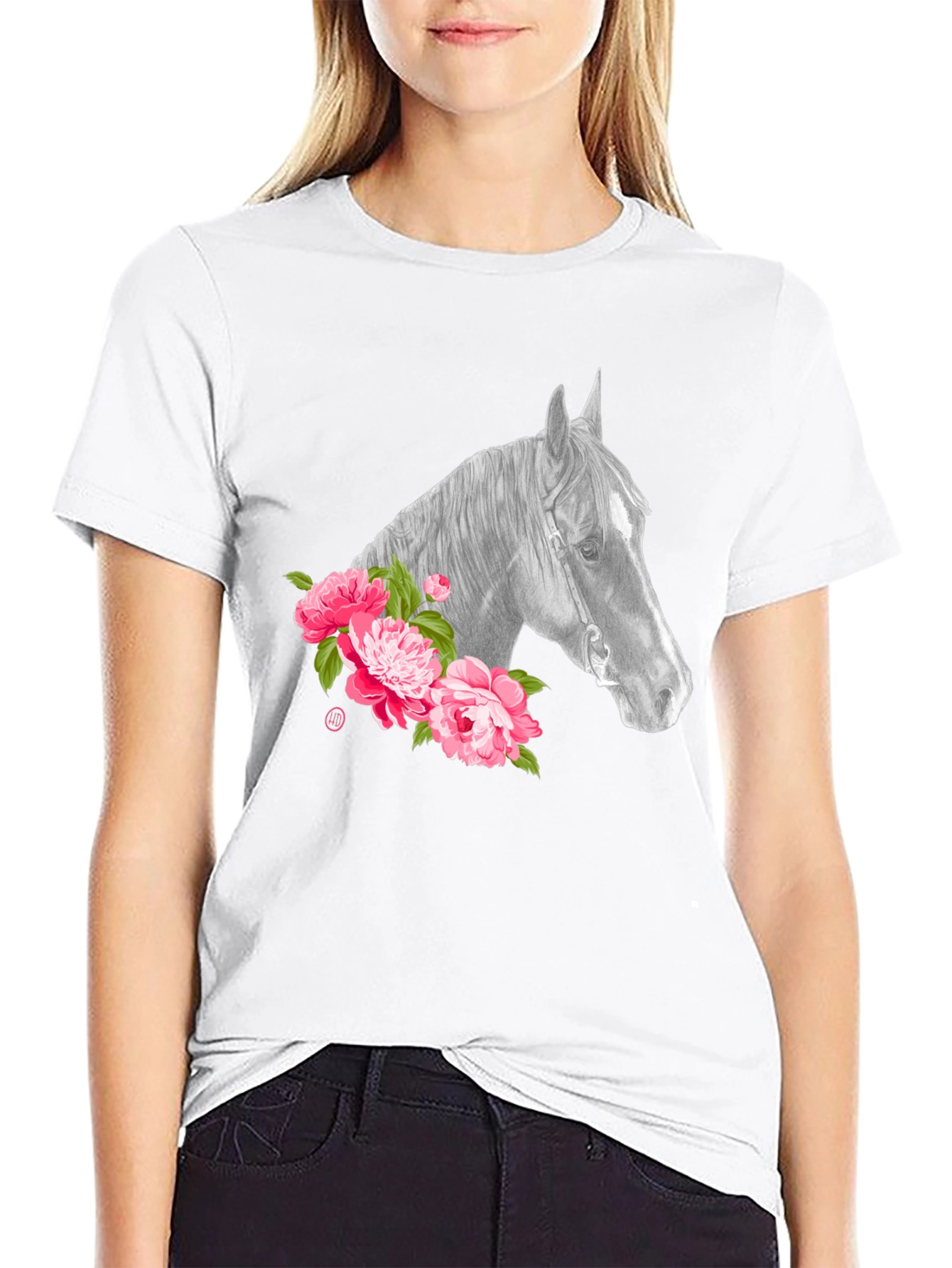Horse & Floral Graphic Tee