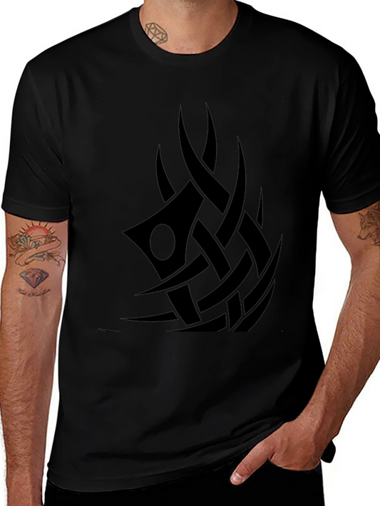Mens Black Tribal Tattoo Graphic Tee