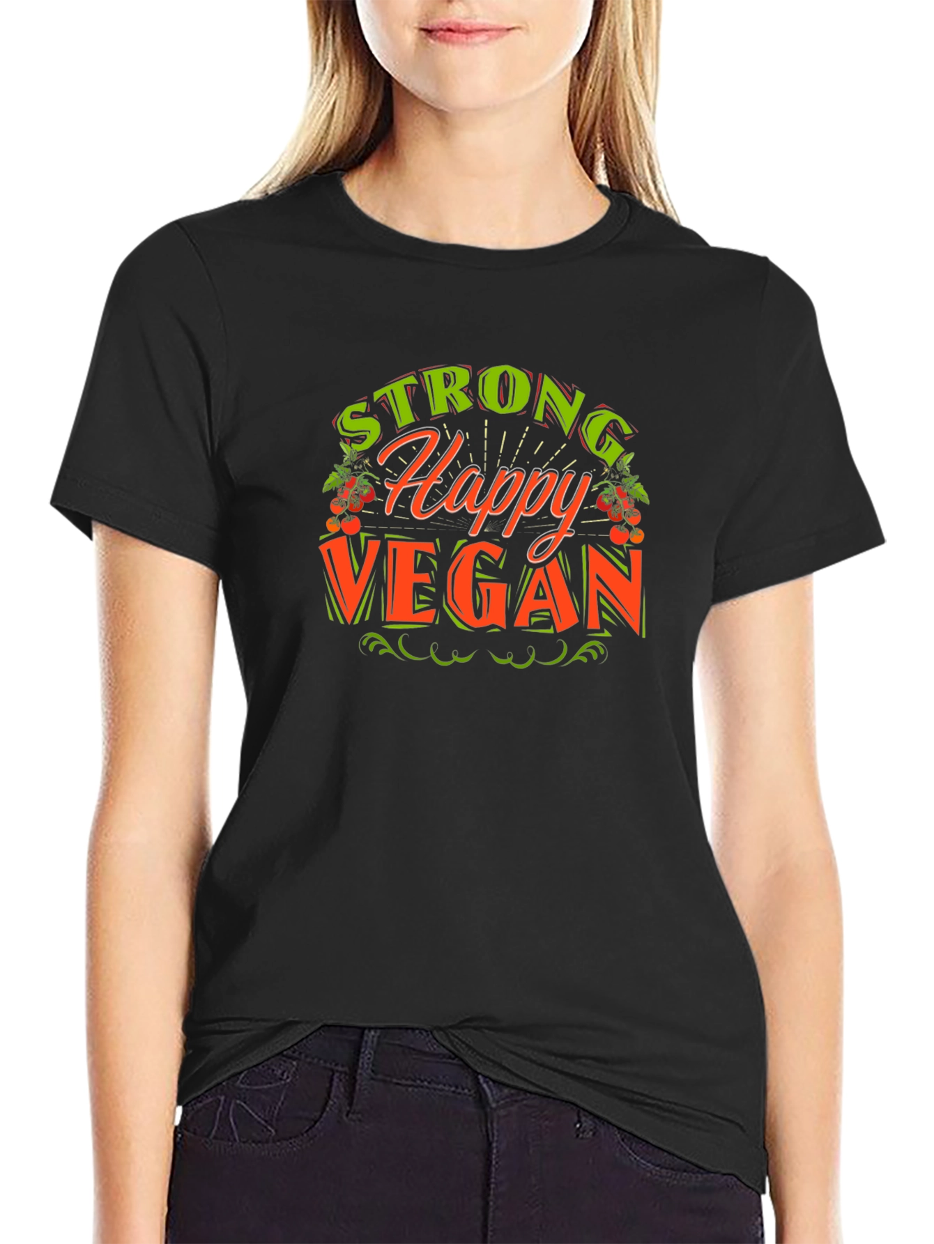 Strong Happy Vegan Graphic Tee