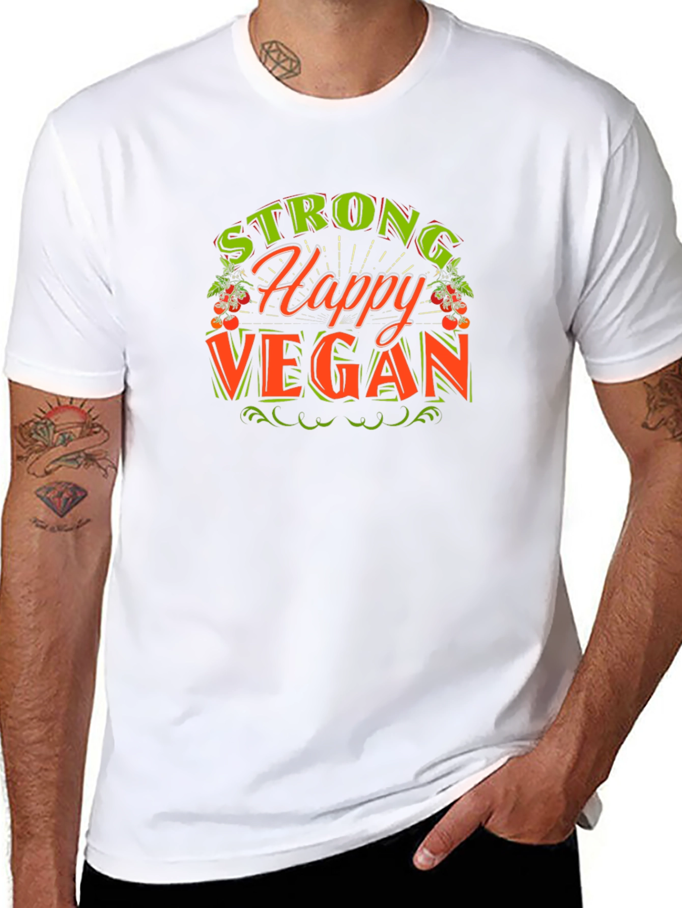 Strong Happy Vegan Graphic Tee