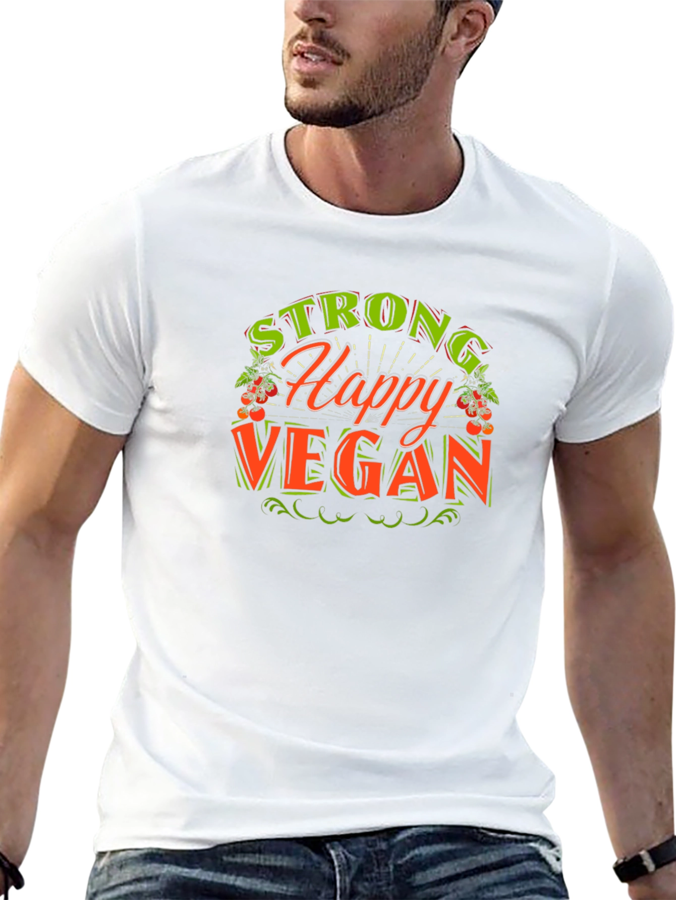 Strong Happy Vegan Graphic Tee
