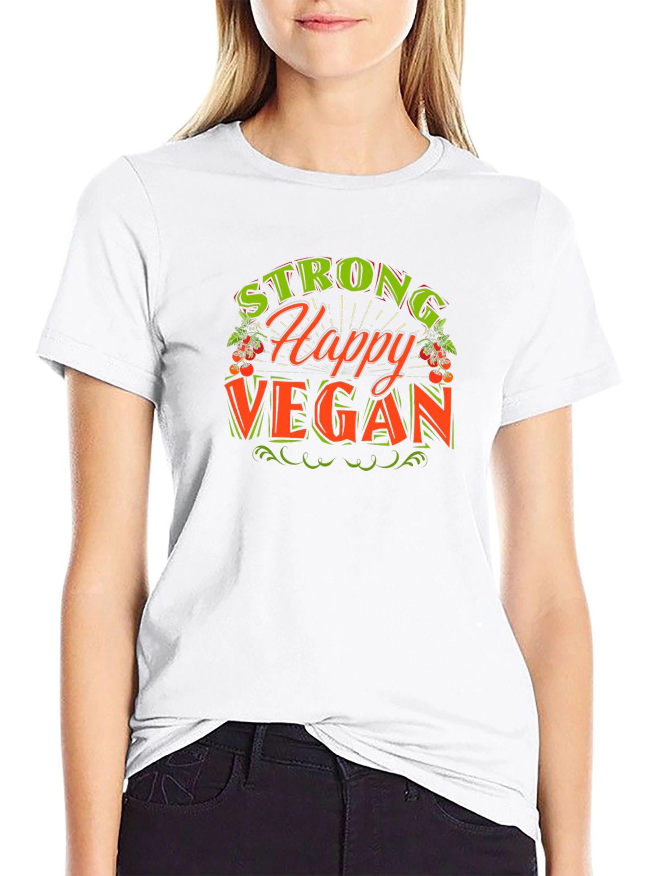 Strong Happy Vegan Graphic Tee