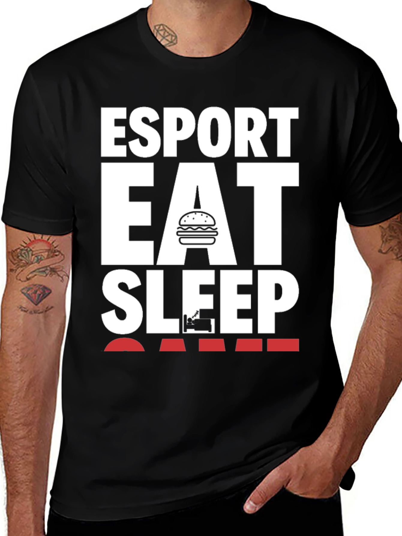 Esport Eat Sleep Game Black T-Shirt