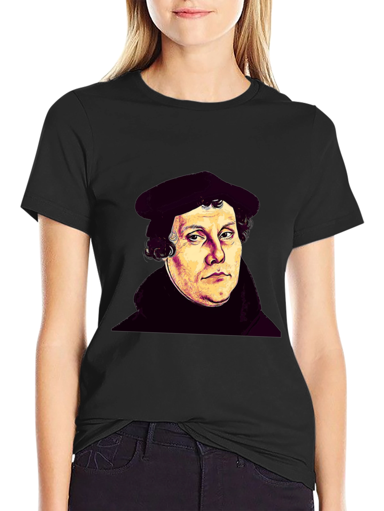 Martin Luther Portrait Black T-Shirt