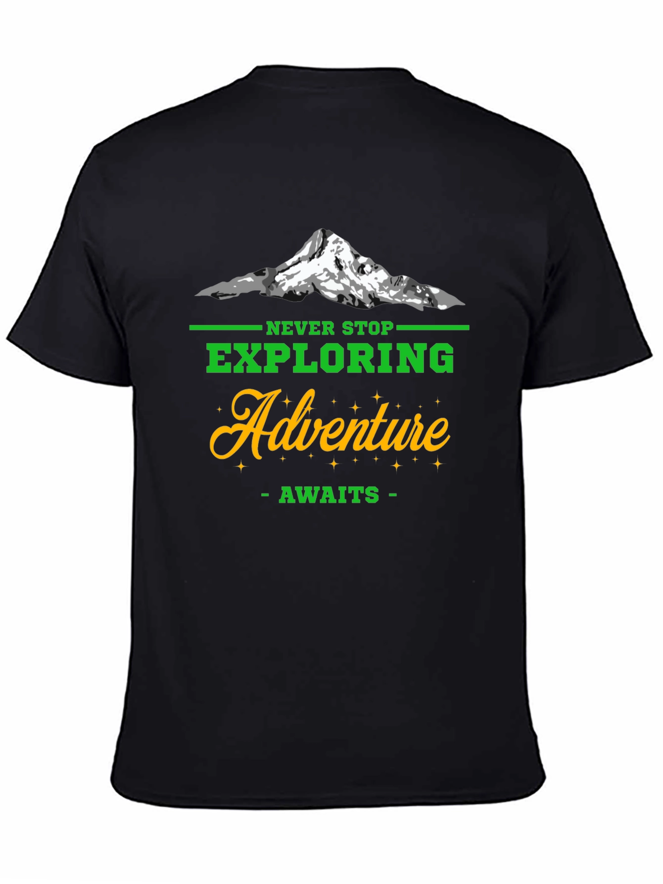 Adventure Awaits Mens Black T-Shirt
