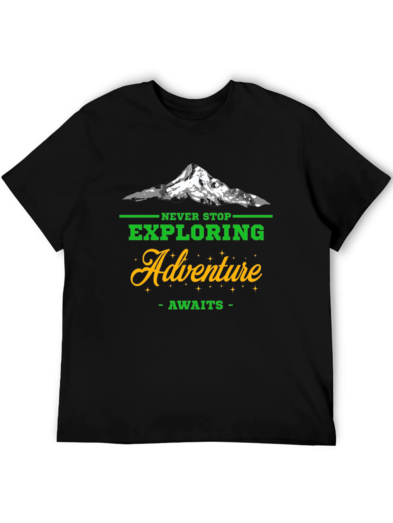 Adventure Awaits Mens Black T-Shirt