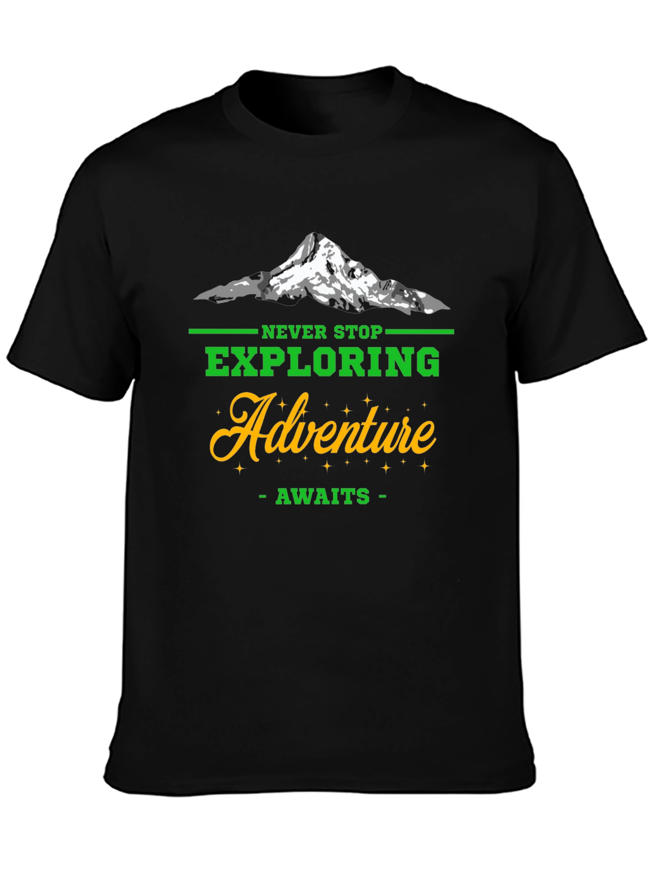Adventure Awaits Mens Black T-Shirt