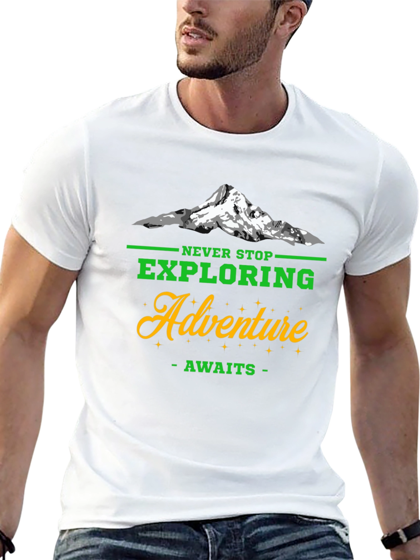Adventure Awaits Mens Black T-Shirt
