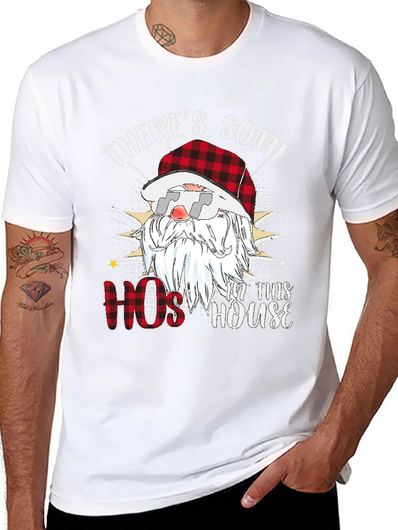 Theres Some Hos in This House Santa T-Shirt