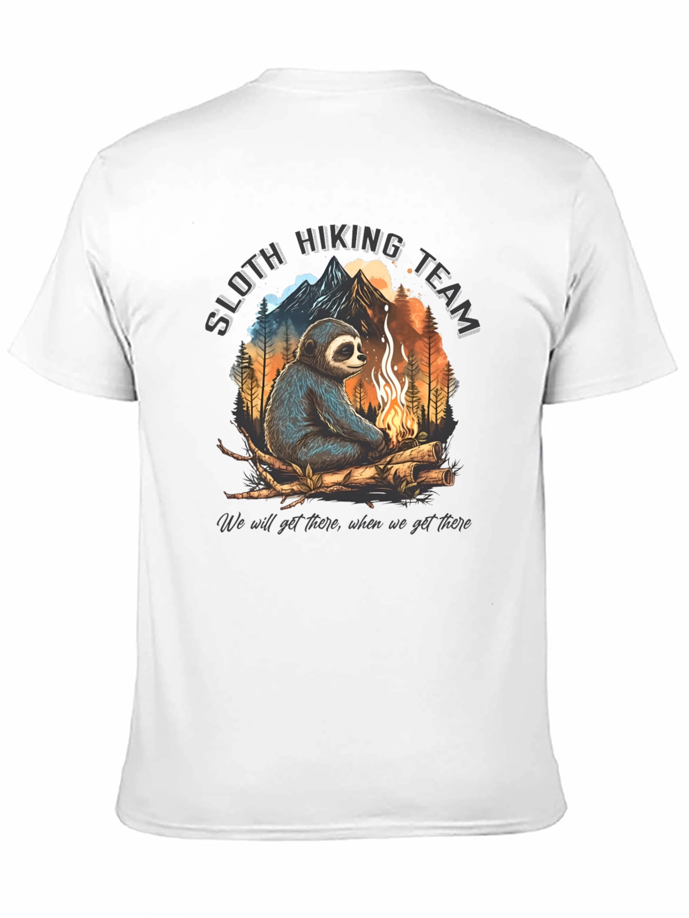 Sloth Hiking Team Black Graphic Tee