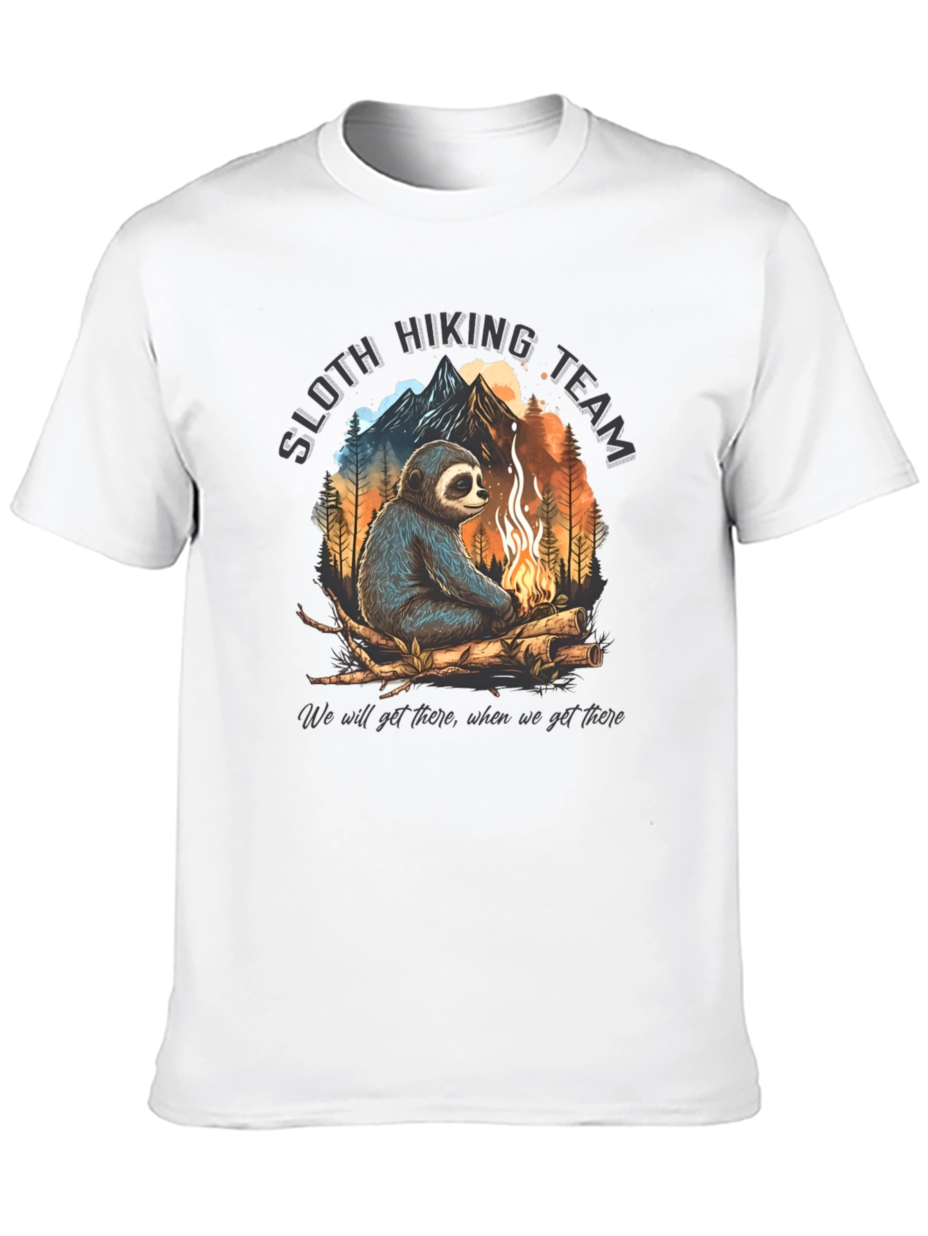 Sloth Hiking Team Black Graphic Tee