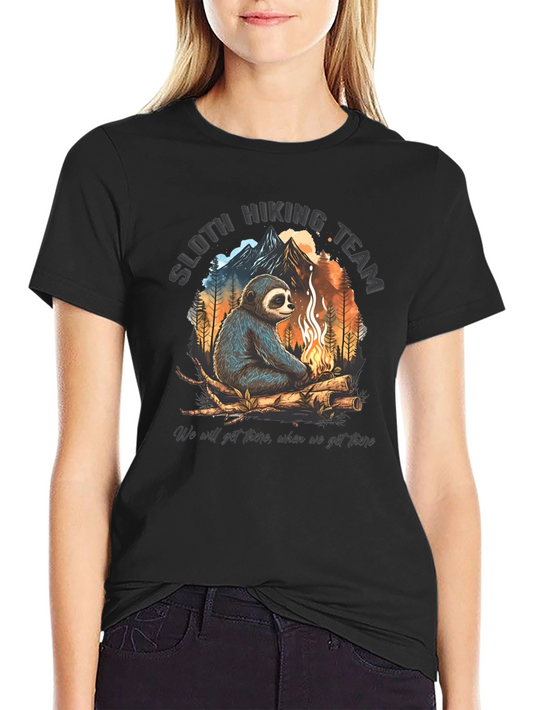 Sloth Hiking Team Black Graphic Tee