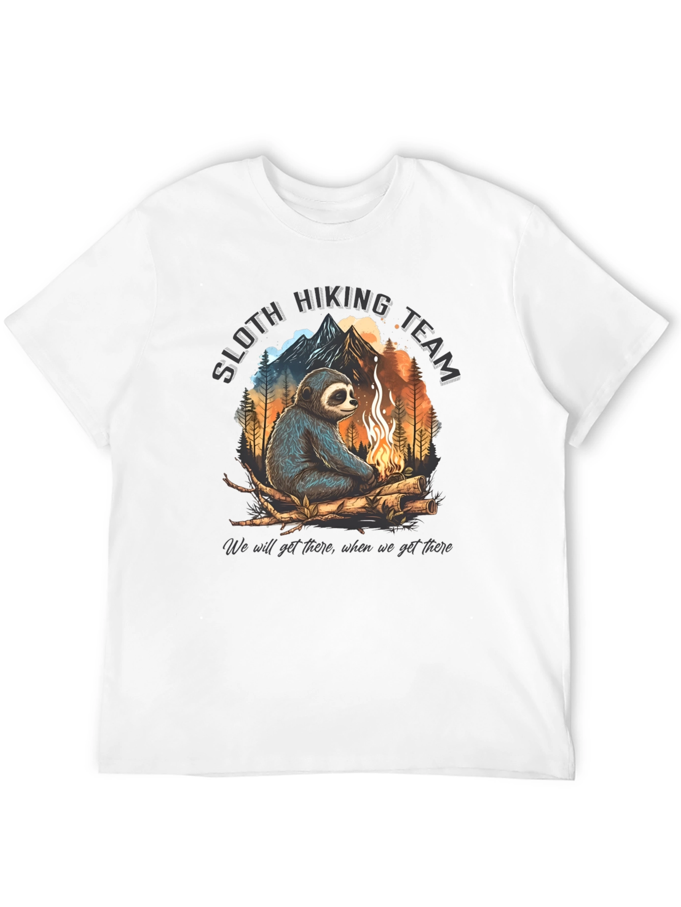 Sloth Hiking Team Black Graphic Tee