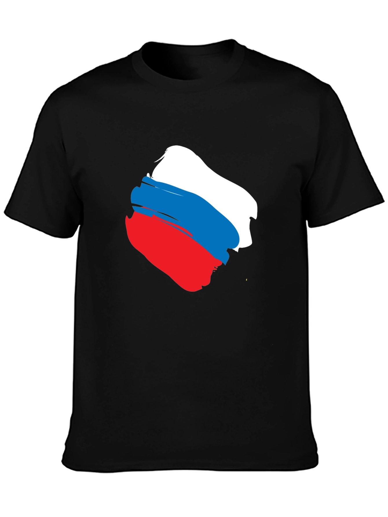 Russian Flag Brushstroke Graphic Tee - Black