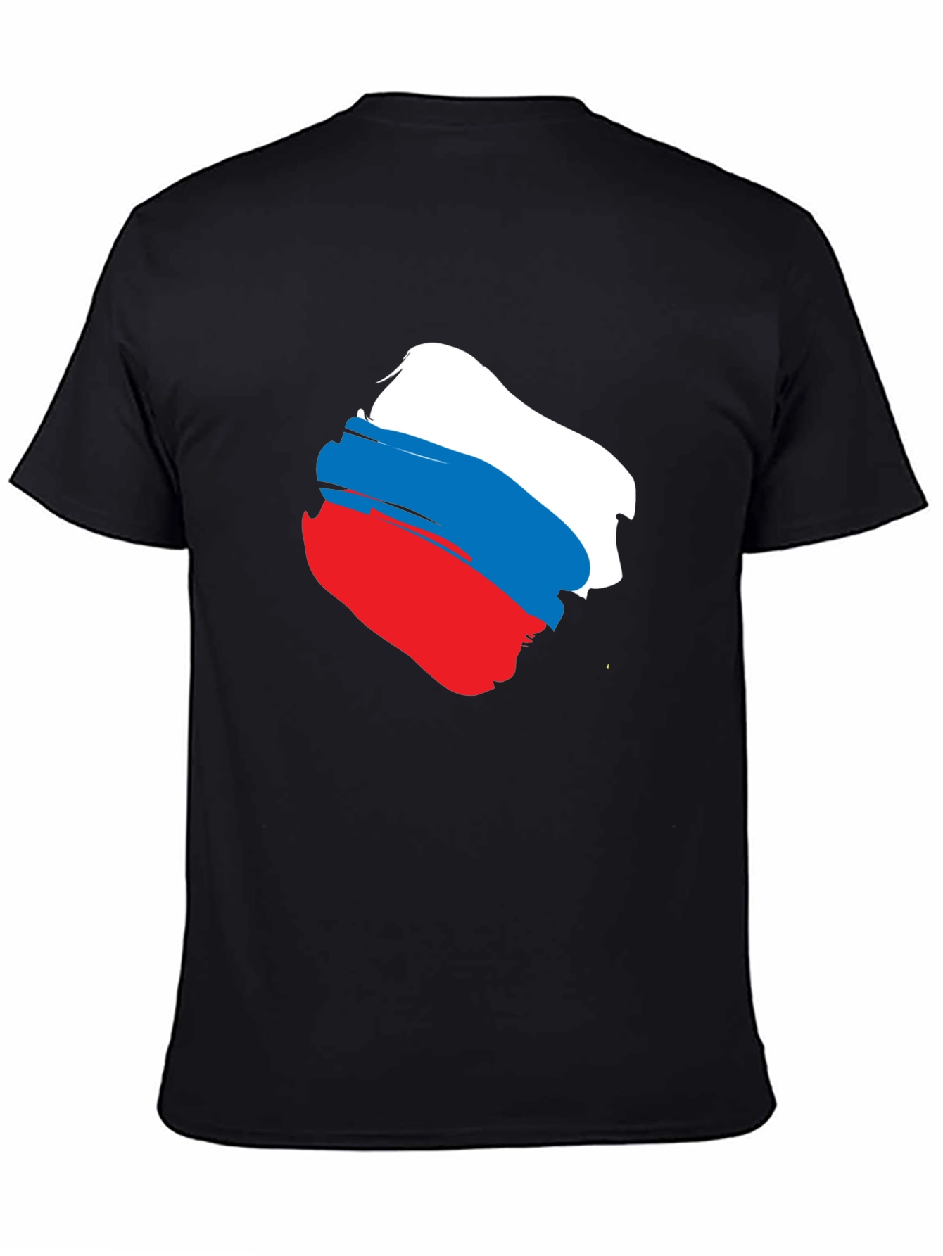 Russian Flag Brushstroke Graphic Tee - Black