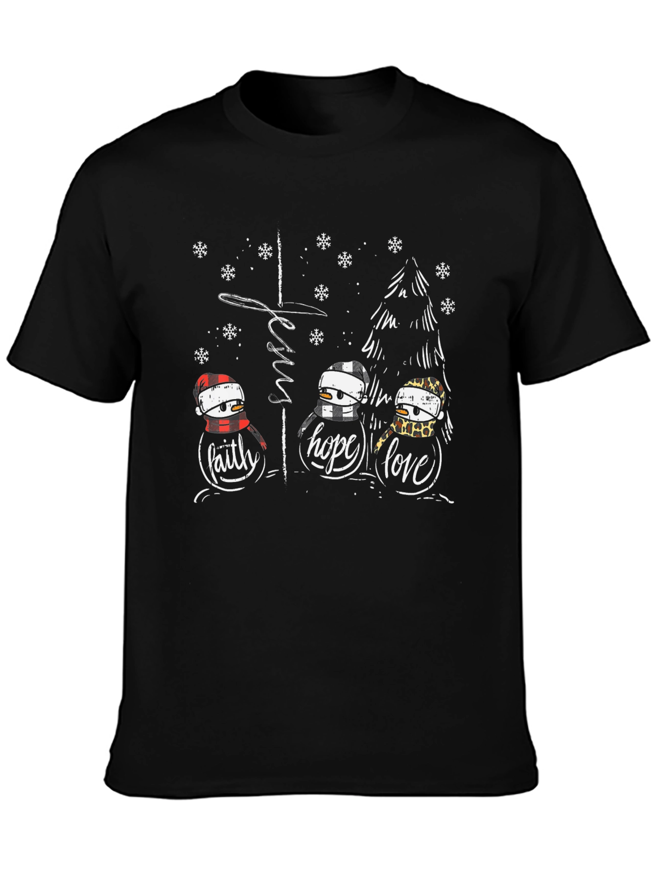 Faith Hope Love Jesus Christmas Graphic T-Shirt