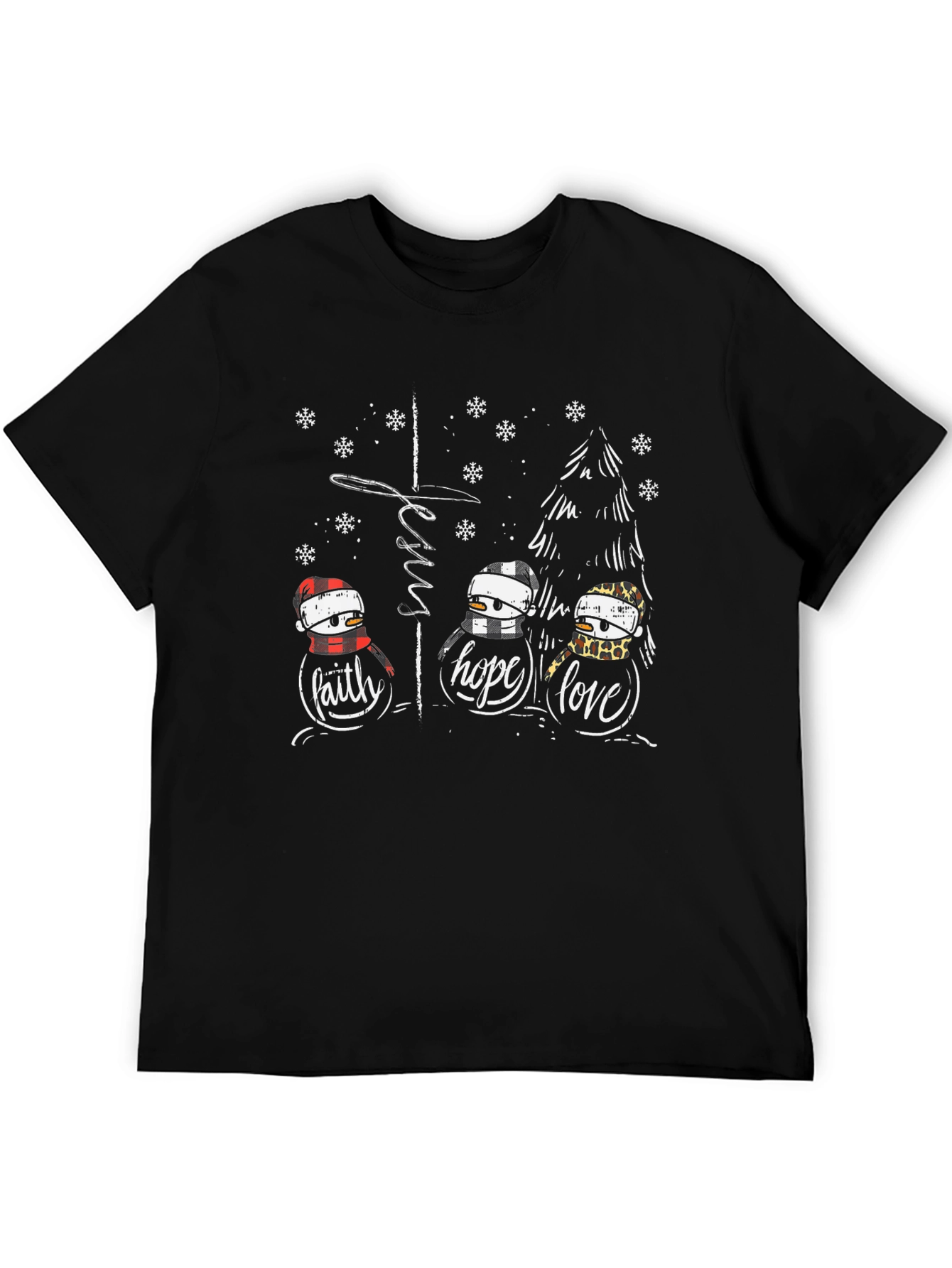 Faith Hope Love Jesus Christmas Graphic T-Shirt