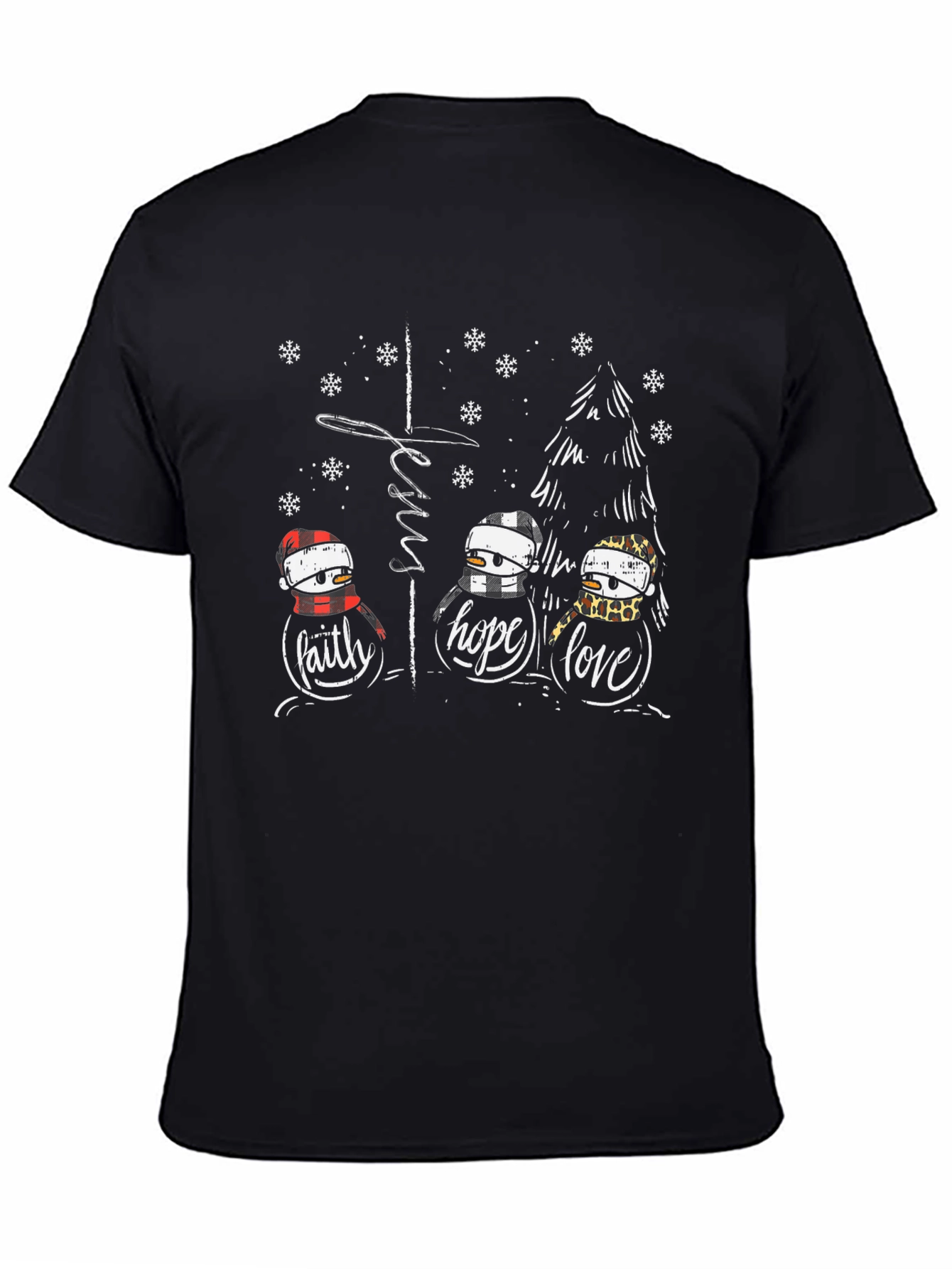 Faith Hope Love Jesus Christmas Graphic T-Shirt