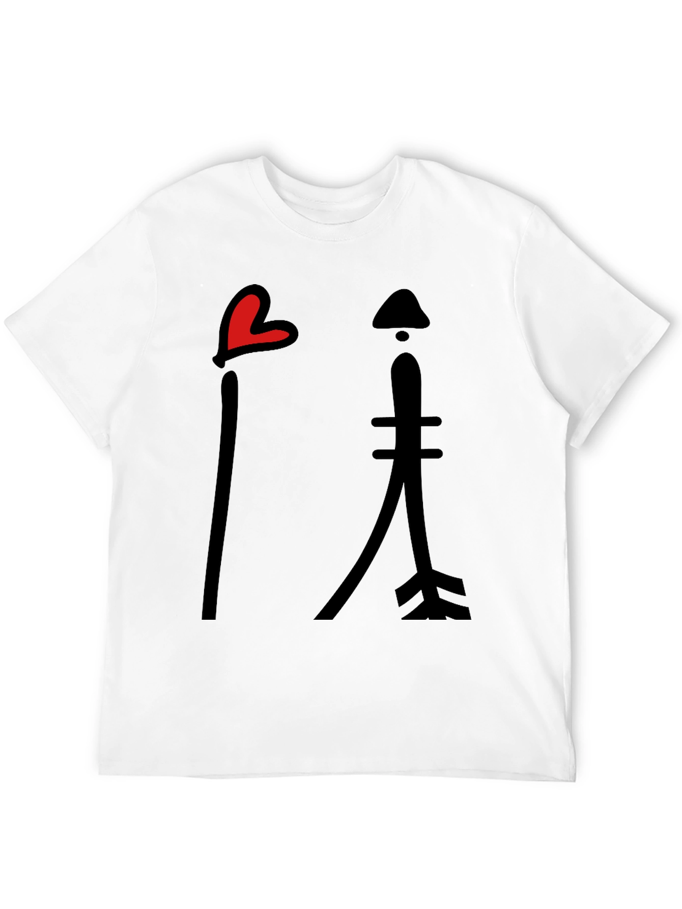 Heart & Arrow Graphic Tee - Casual Black T-Shirt