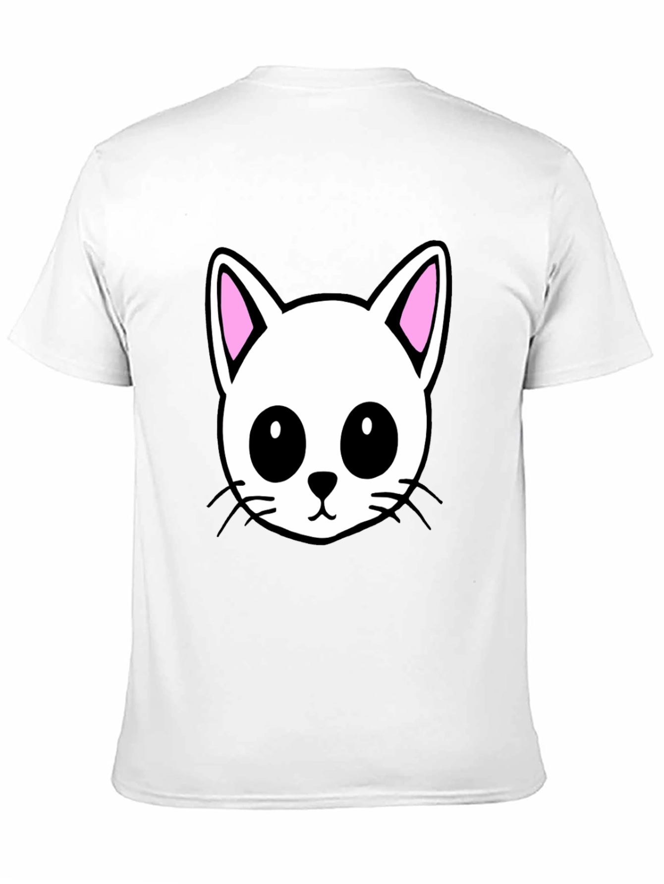 Cute Cartoon Cat Graphic Black T-Shirt