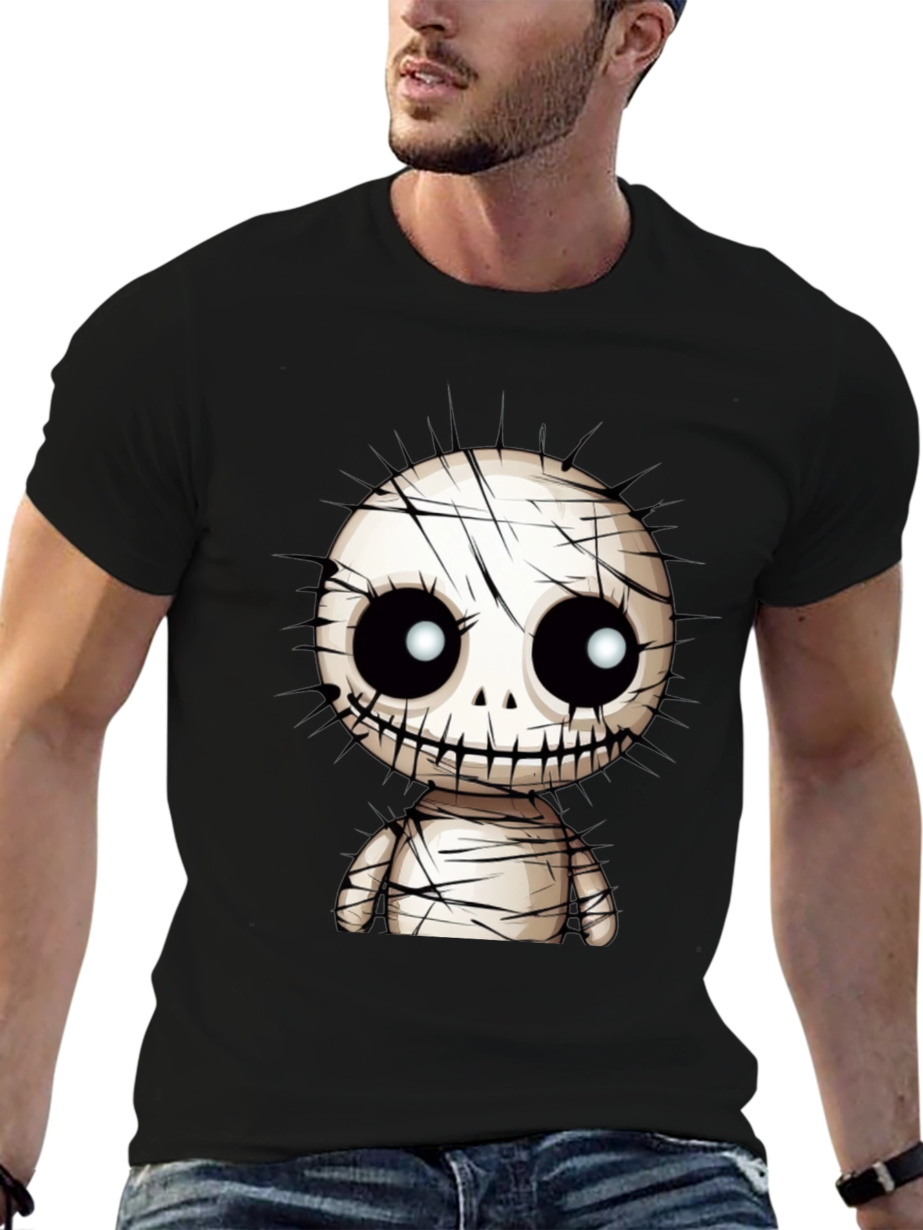 Spooky Cute Mummy Graphic T-Shirt - Black