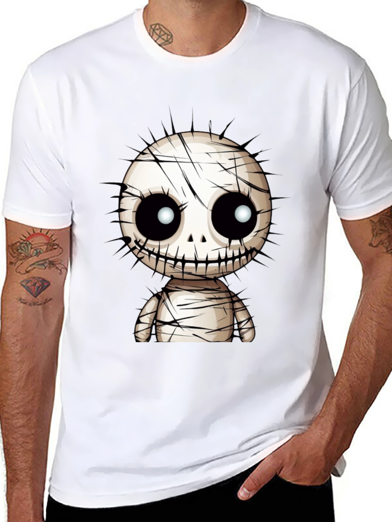 Spooky Cute Mummy Graphic T-Shirt - Black