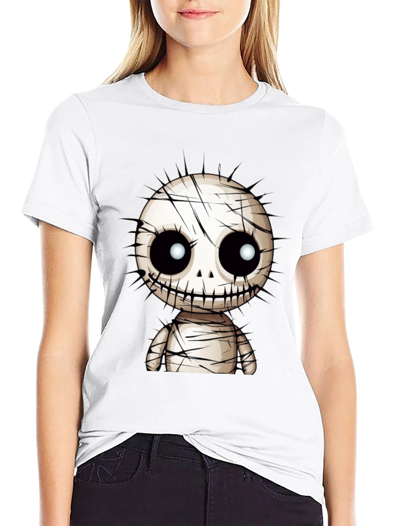 Spooky Cute Mummy Graphic T-Shirt - Black