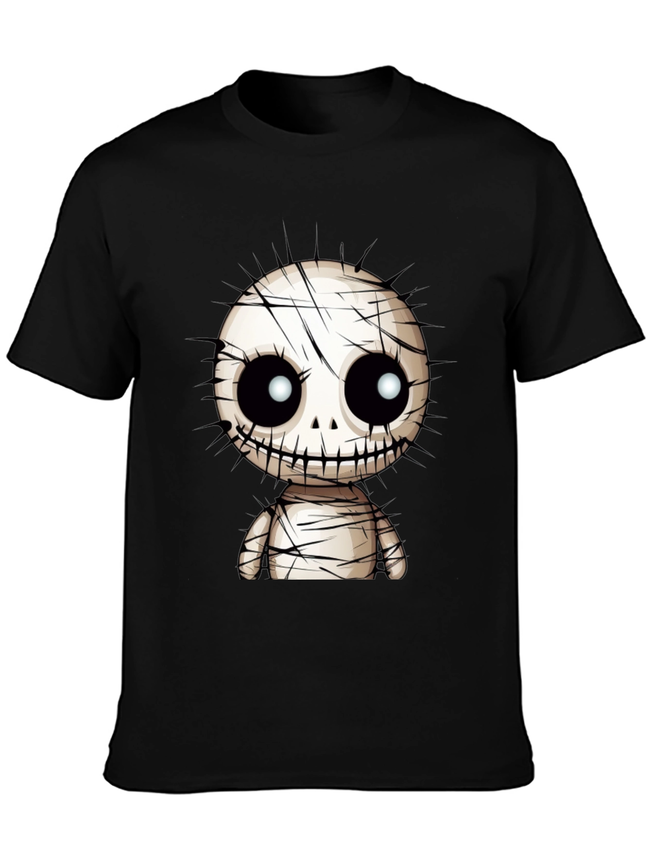 Spooky Cute Mummy Graphic T-Shirt - Black