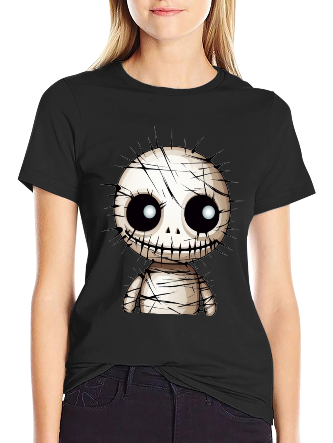 Spooky Cute Mummy Graphic T-Shirt - Black
