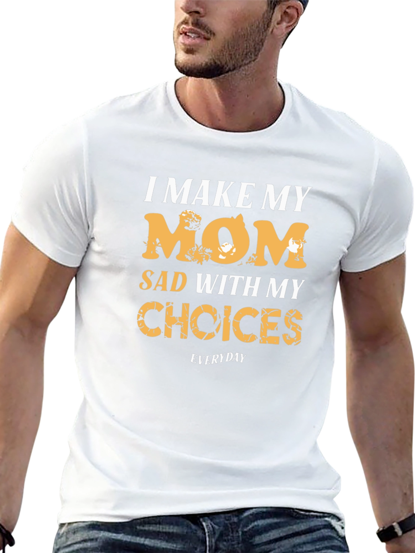 I Make My Mom Sad Black Graphic Tee