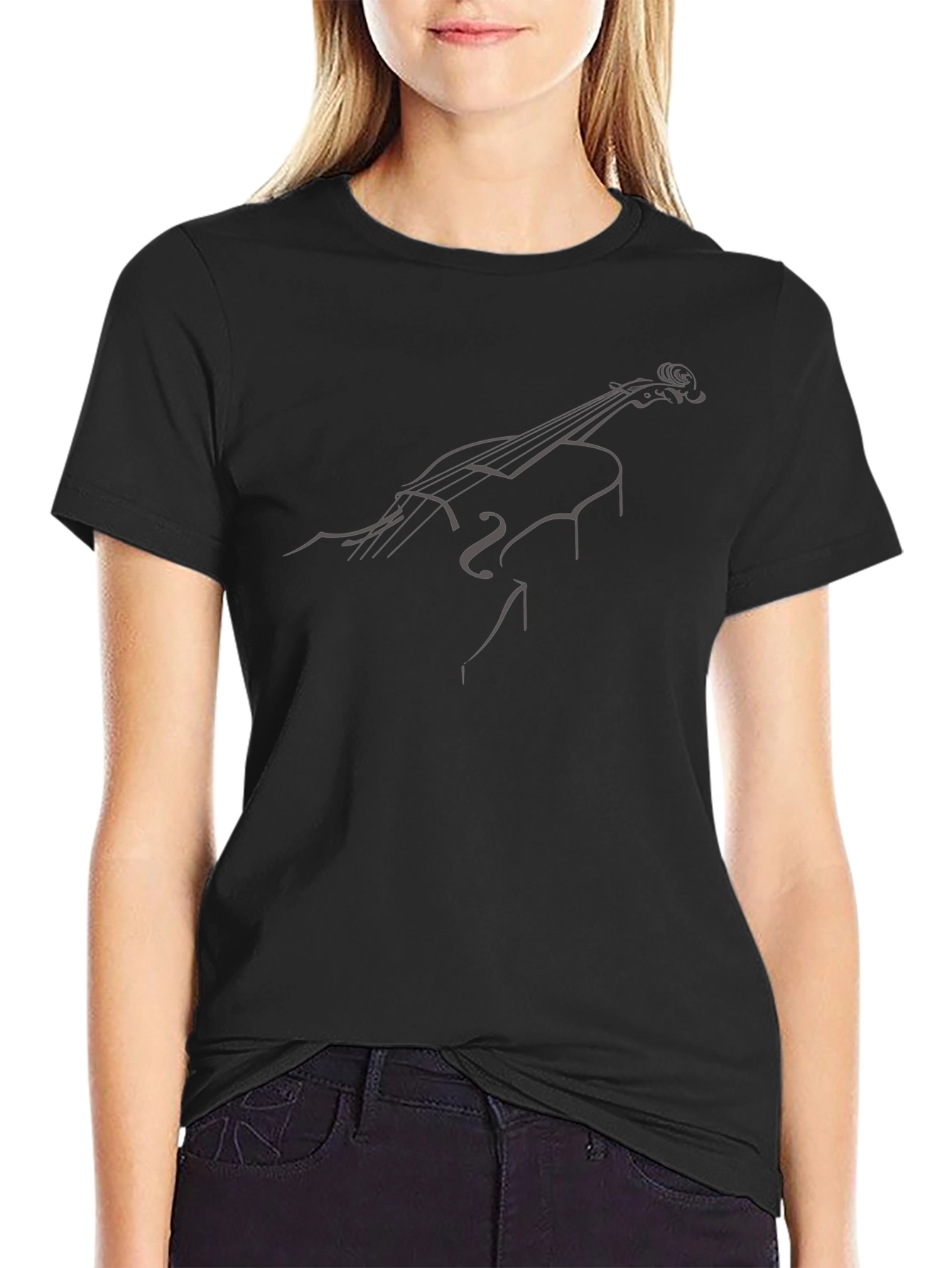 Cello Sketch Graphic Tee - Black