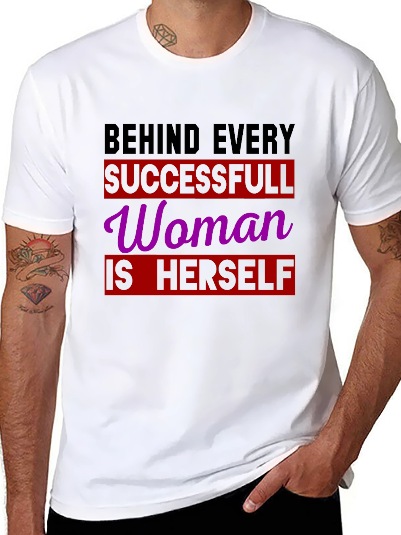 Empowering Womens T-Shirt: Behind Every Successful Woman