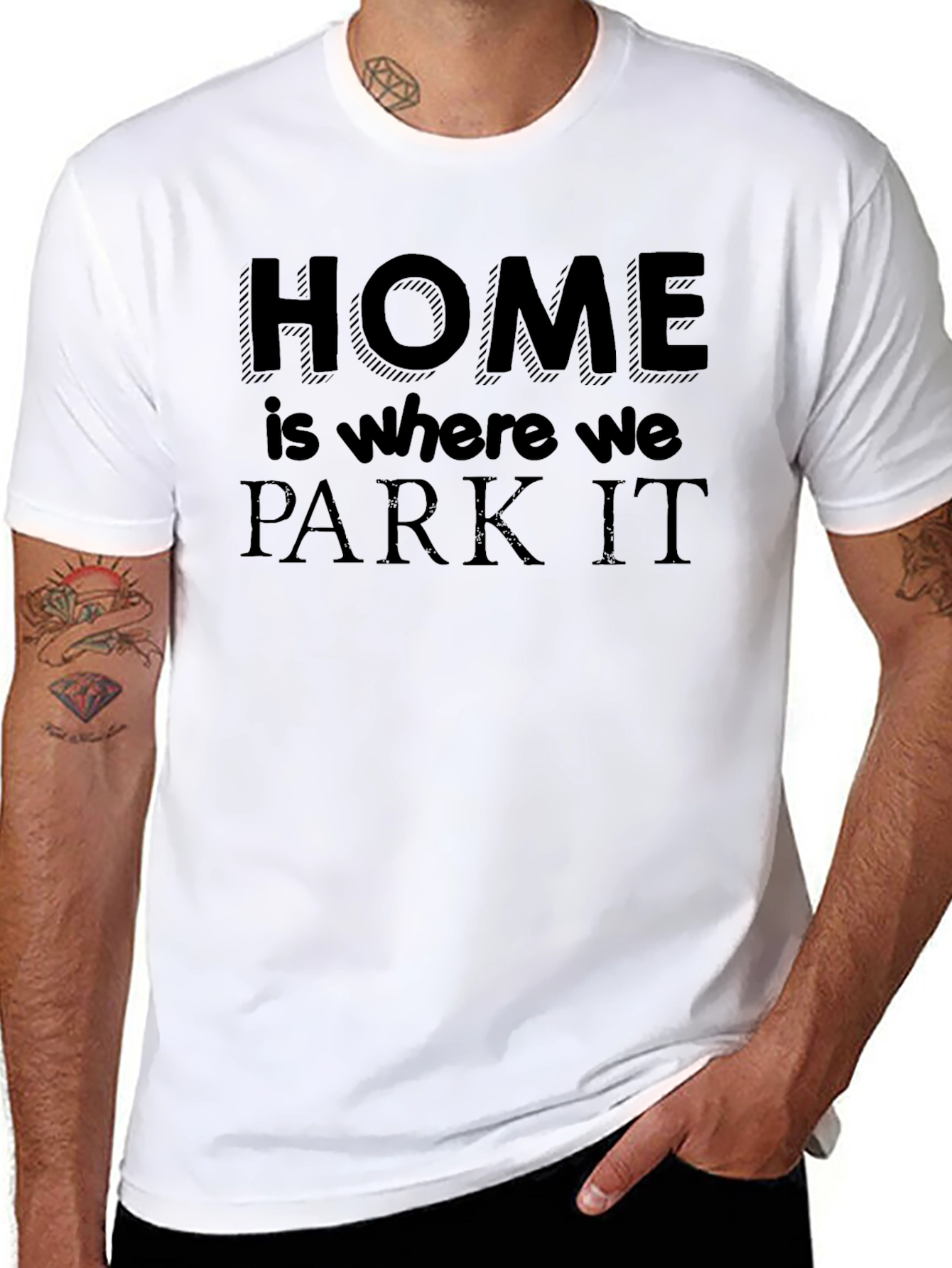 Home is Where We Park It Black T-Shirt