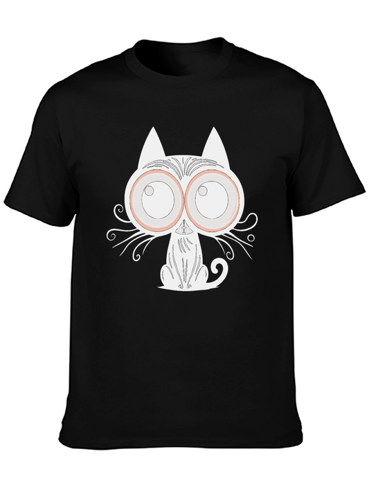 Mens Graphic Tee - Cartoon Cat Design