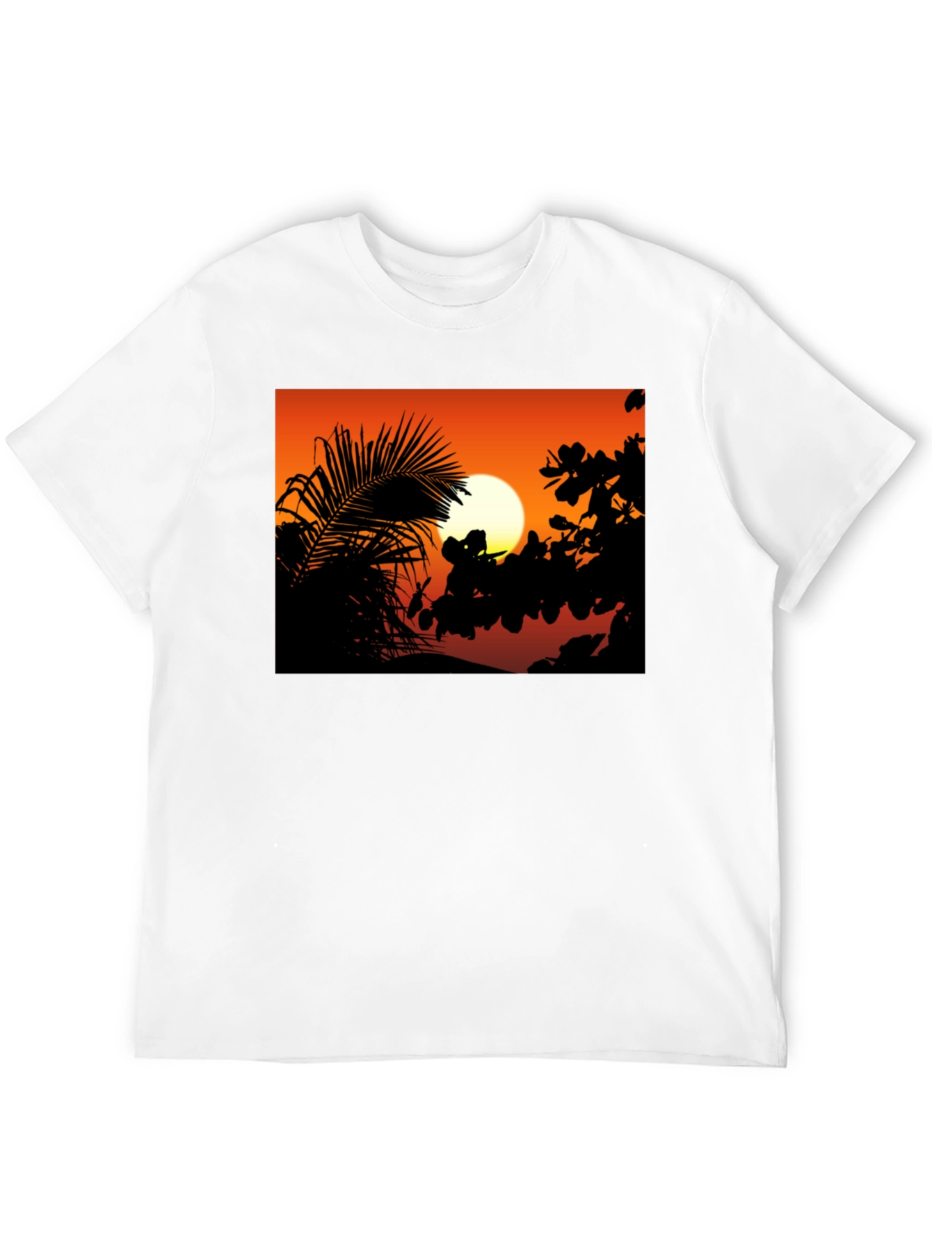 Sunset Silhouette Graphic Tee - Black