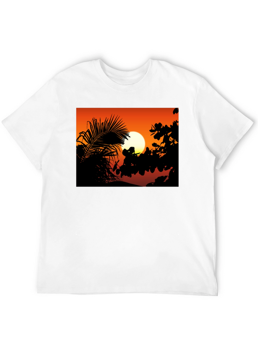 Sunset Silhouette Graphic Tee - Black