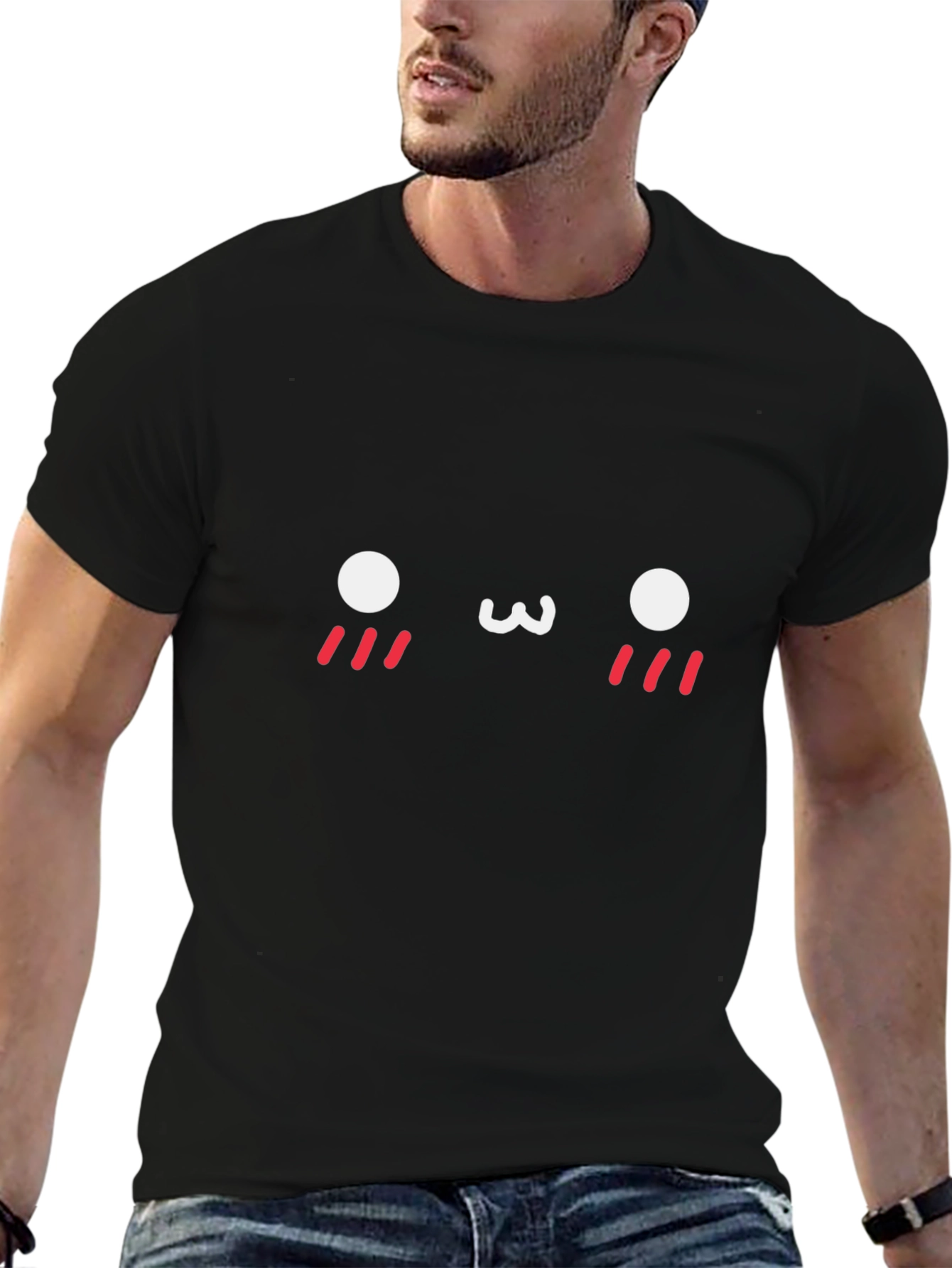 Kawaii Face Black T-Shirt
