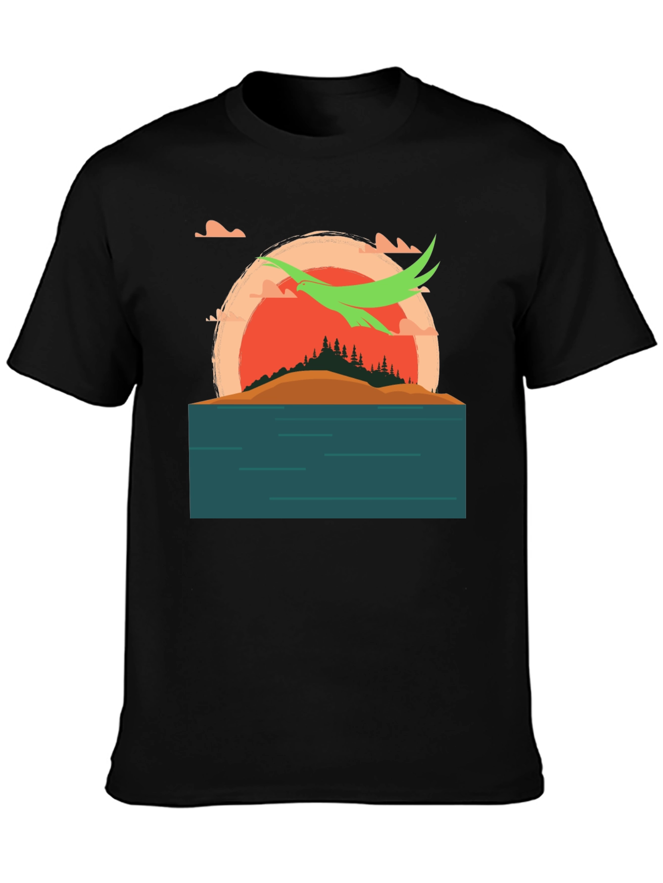 Sunset Island Graphic Tee - Nature Adventure Shirt