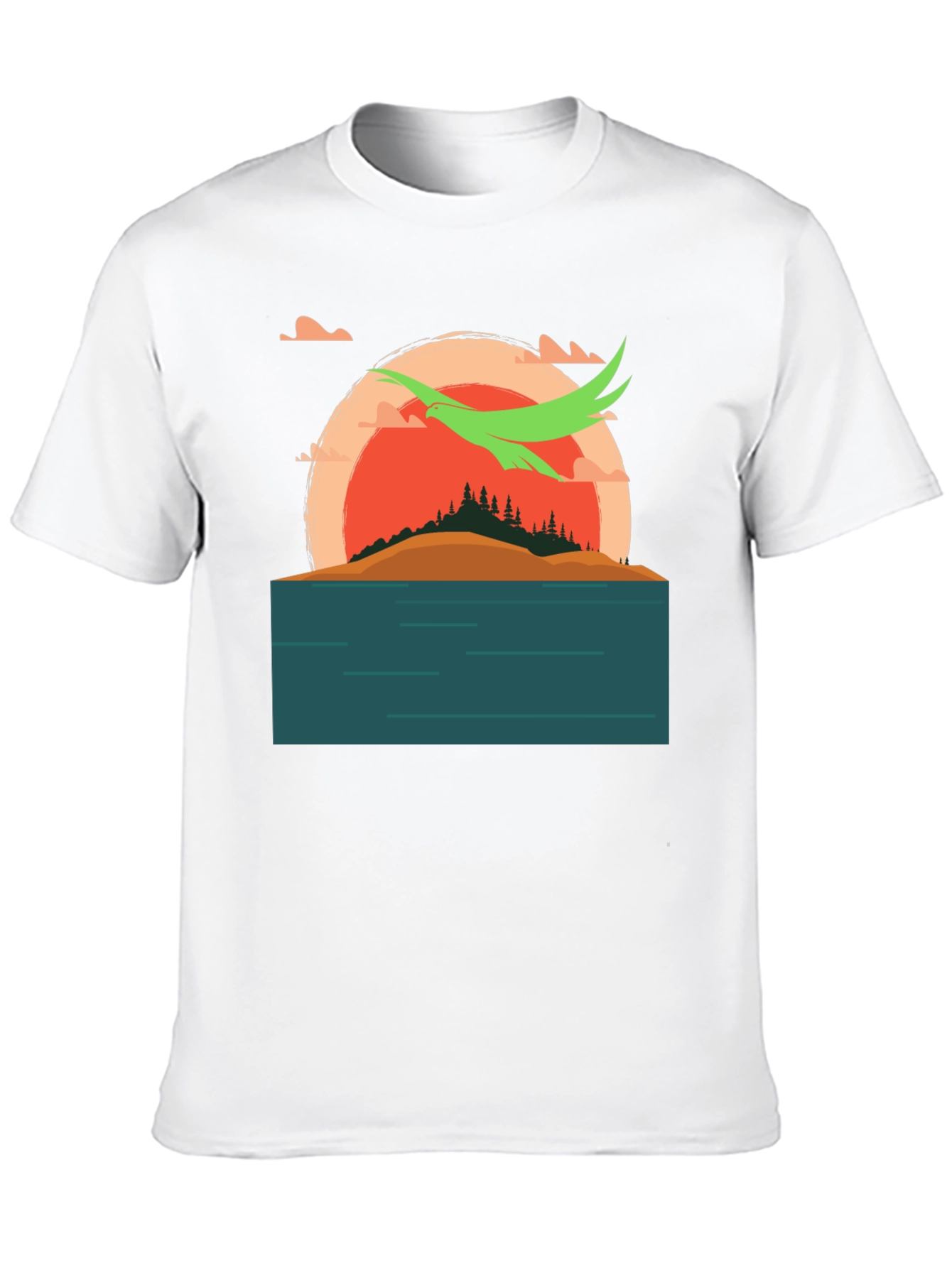 Sunset Island Graphic Tee - Nature Adventure Shirt